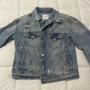Distressed jean jacket